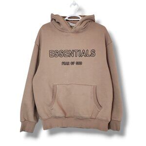 Fear Of God Essentials Spellout Hoodie Brown Size XL